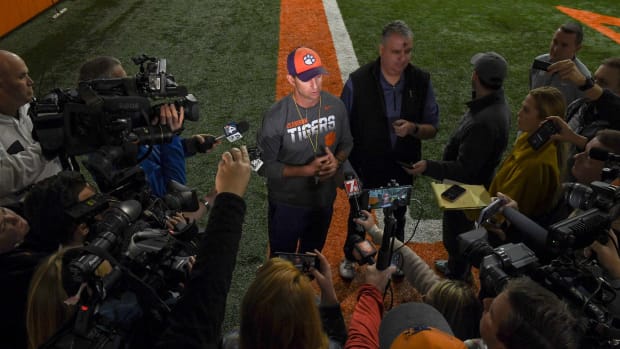 Dabo Swinney addresses media members